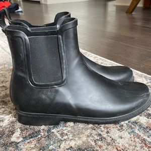 Black J.Crew ankle rain boots